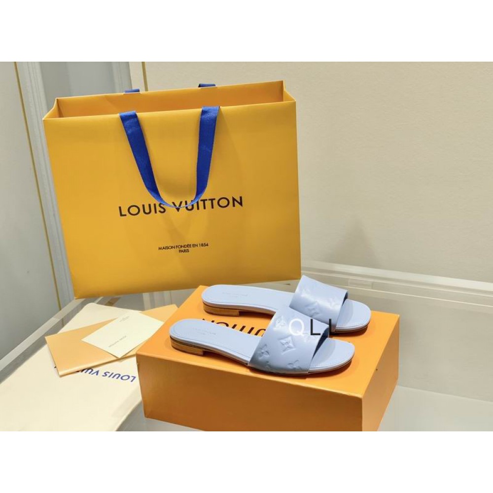 Lv slides 36-42 light blue Shoes