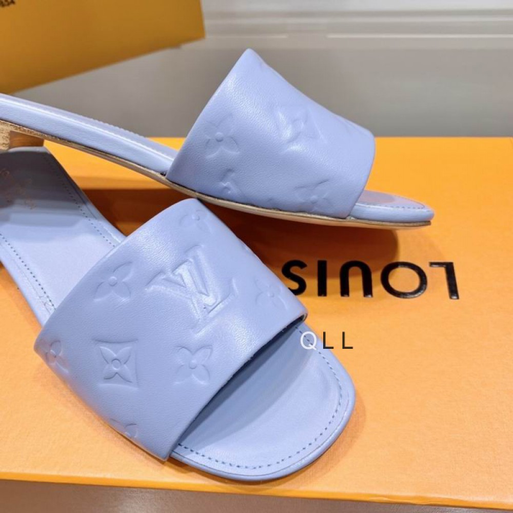 Lv slides 36-42 light blue Shoes