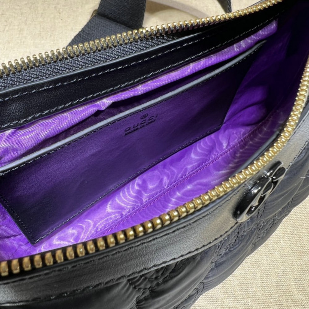 GG Matelassé handbag in black leather 735049 25x15x8cm Bags