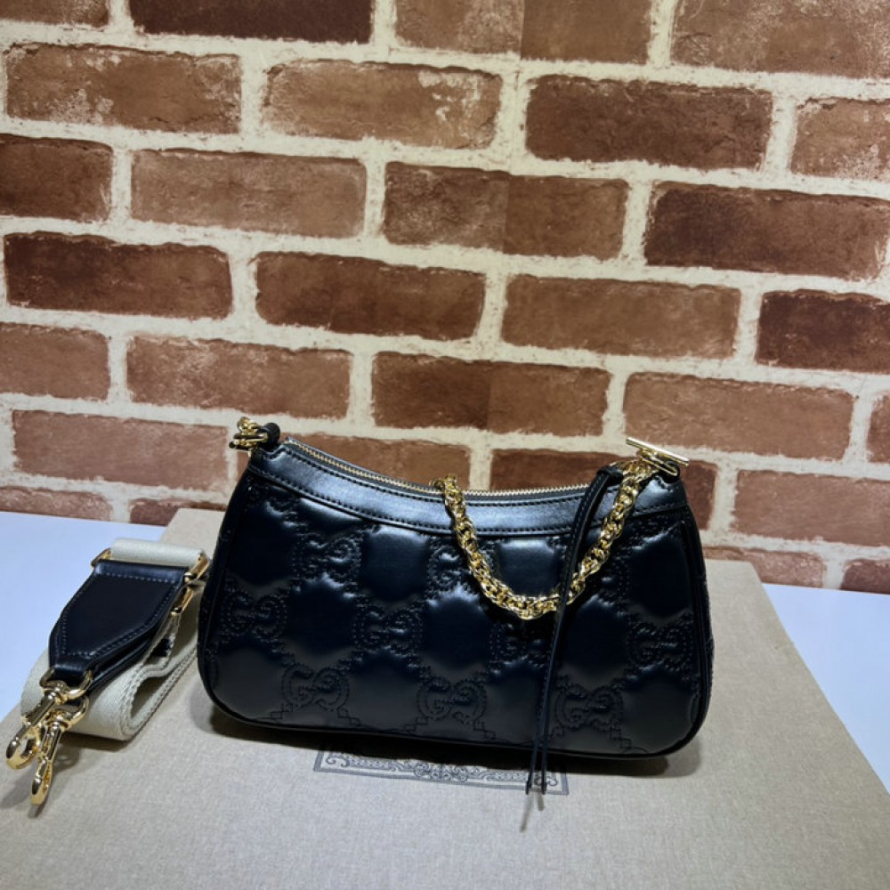 GG Matelassé handbag in black leather 735049 25x15x8cm Bags