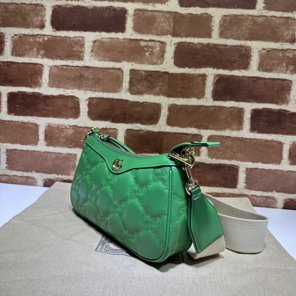 GG Matelassé handbag in green leather 735049 25x15x8cm Bags