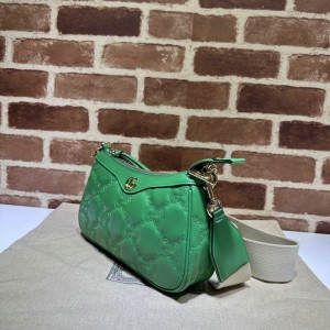 GG Matelassé handbag in green leather 735049 25x15x8cm Bags