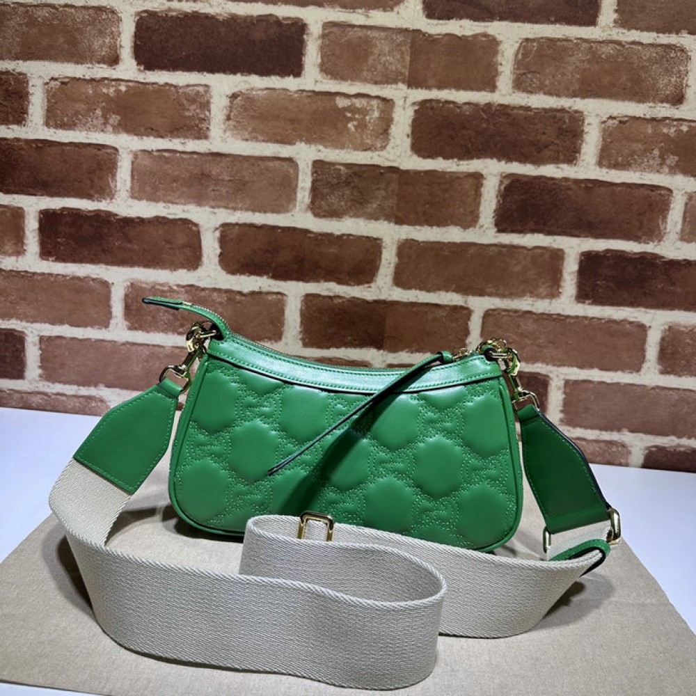 GG Matelassé handbag in green leather 735049 25x15x8cm Bags