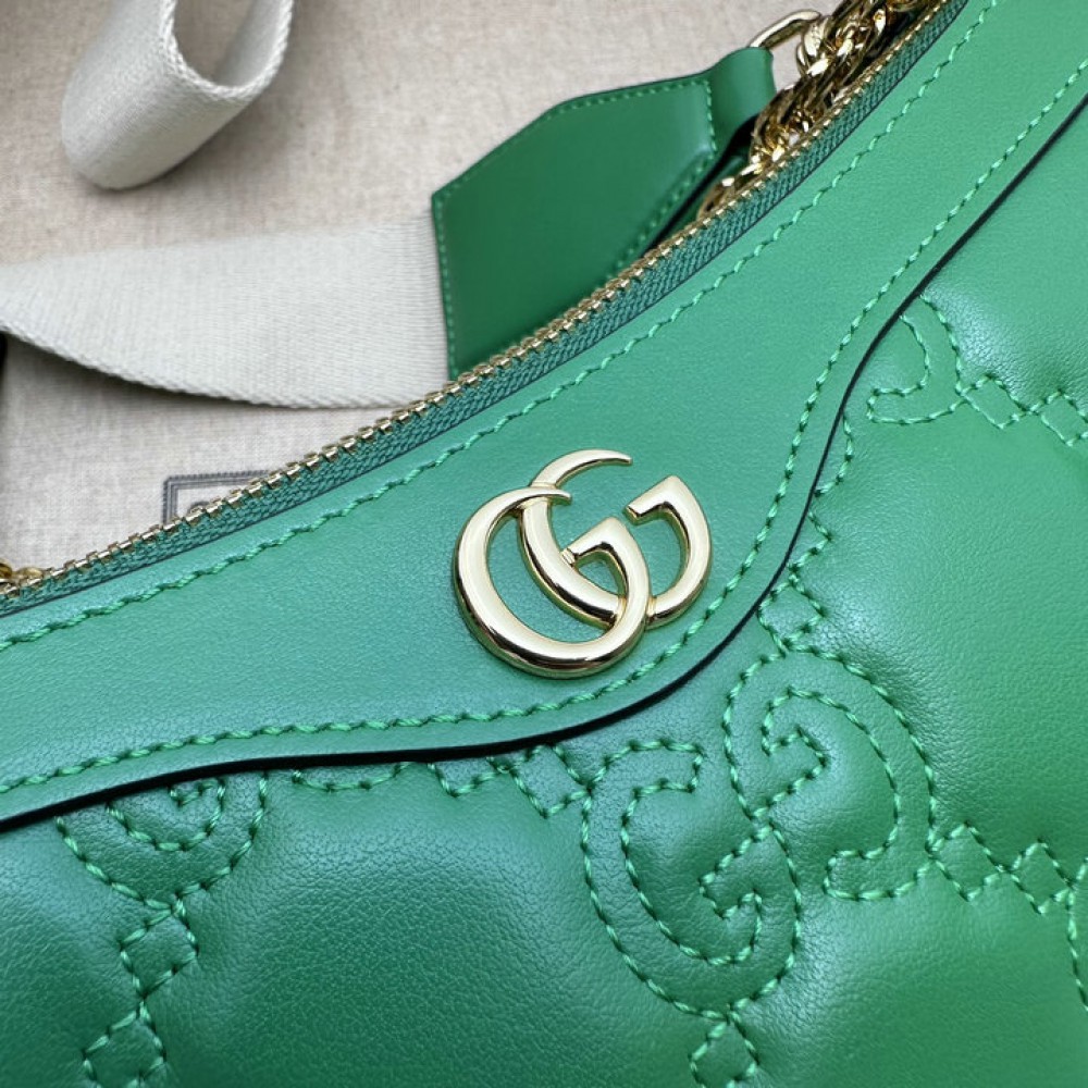 GG Matelassé handbag in green leather 735049 25x15x8cm Bags