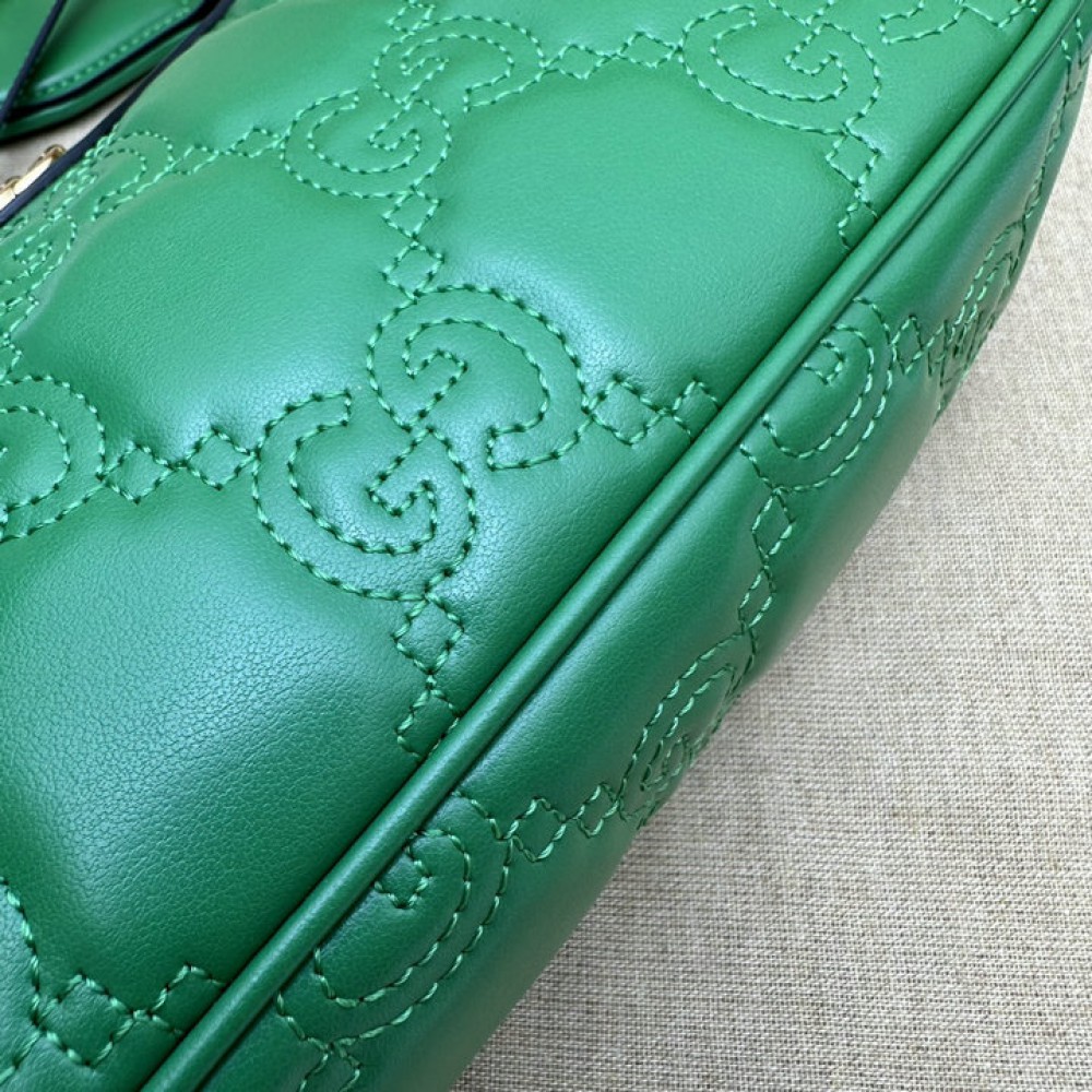 GG Matelassé handbag in green leather 735049 25x15x8cm Bags