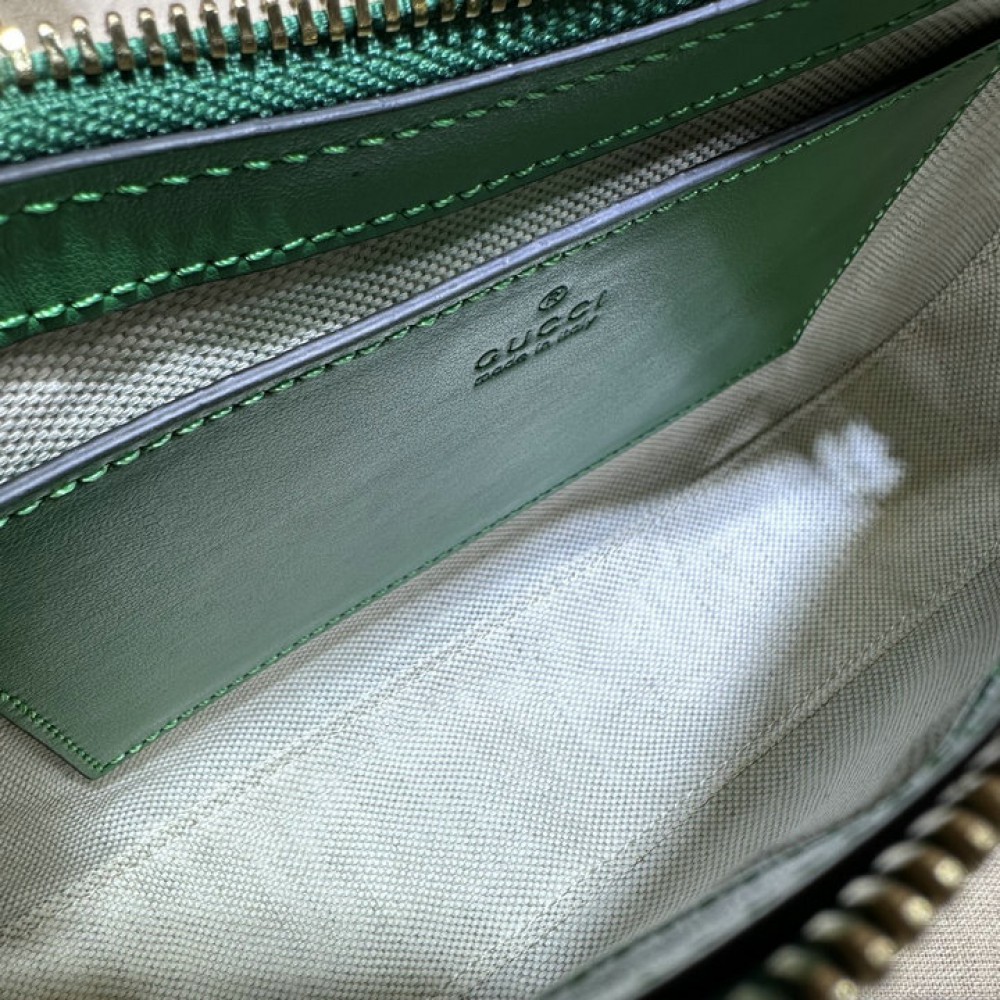 GG Matelassé handbag in green leather 735049 25x15x8cm Bags