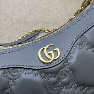 GG Matelassé handbag in grey leather 735049 25x15x8cm Bags