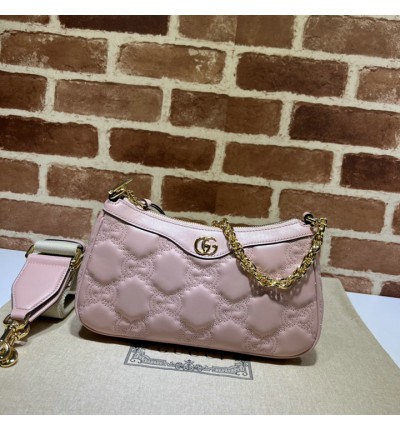 GG Matelassé handbag in pink leather 735049 25x15x8cm