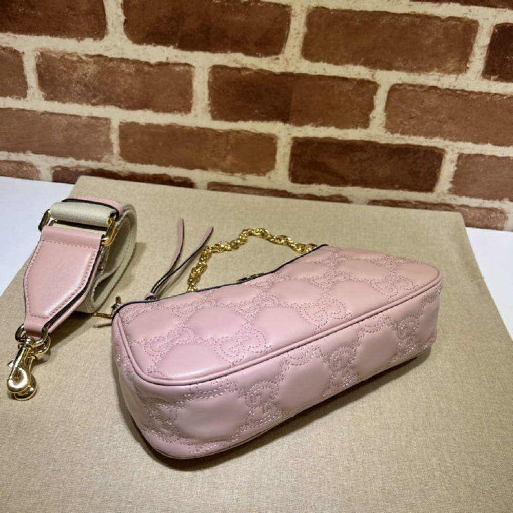 GG Matelassé handbag in pink leather 735049 25x15x8cm Bags