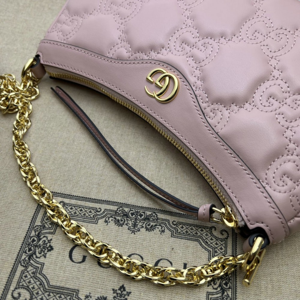 GG Matelassé handbag in pink leather 735049 25x15x8cm Bags