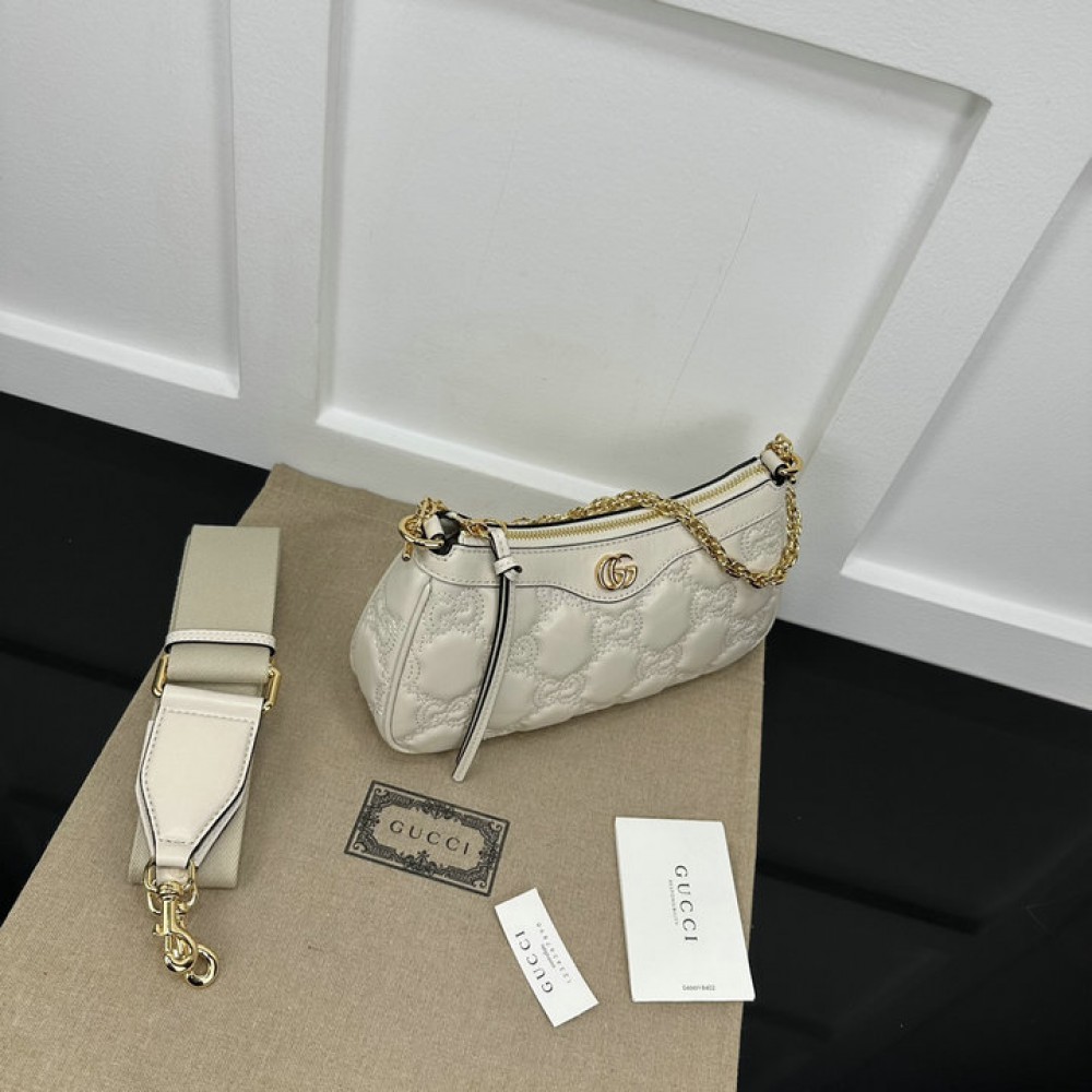 GG Matelassé handbag in white leather 735049 25x15x8cm Bags