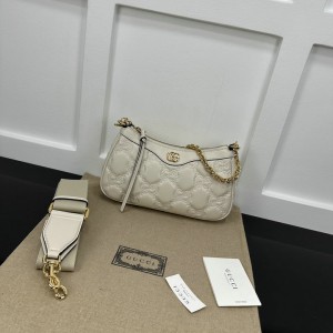 GG Matelassé handbag in white leather 735049 25x15x8cm Bags
