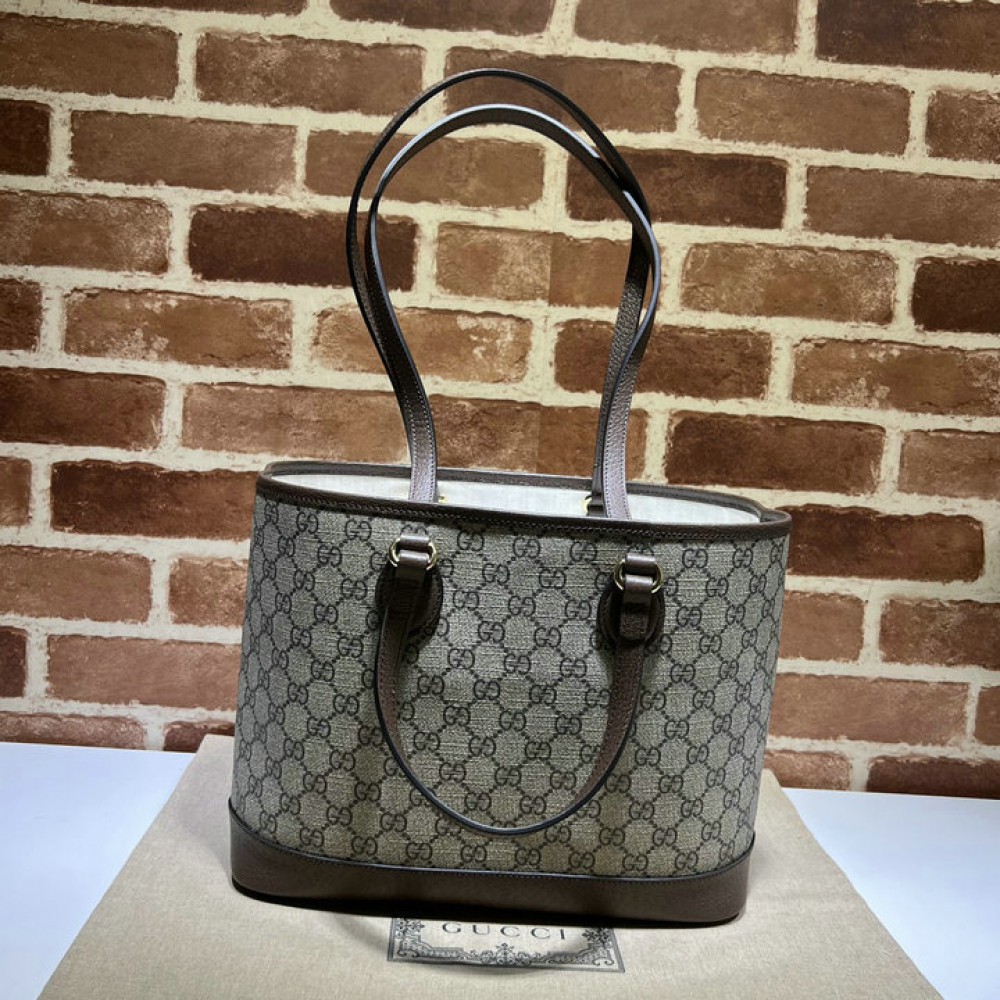 Gucci Ophidia GG mini tote bag in beige and ebony Supreme 31x25x13cm Bags
