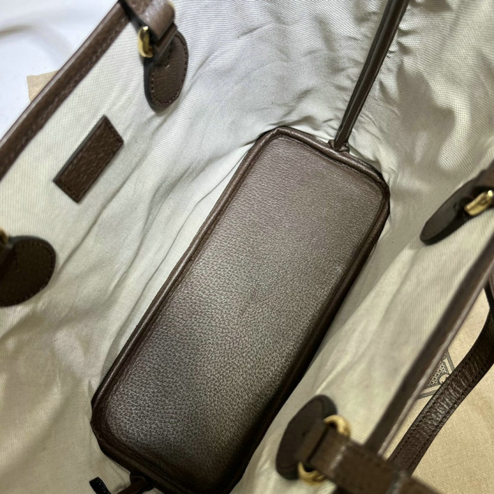 Gucci Ophidia GG mini tote bag in beige and ebony Supreme 31x25x13cm Bags