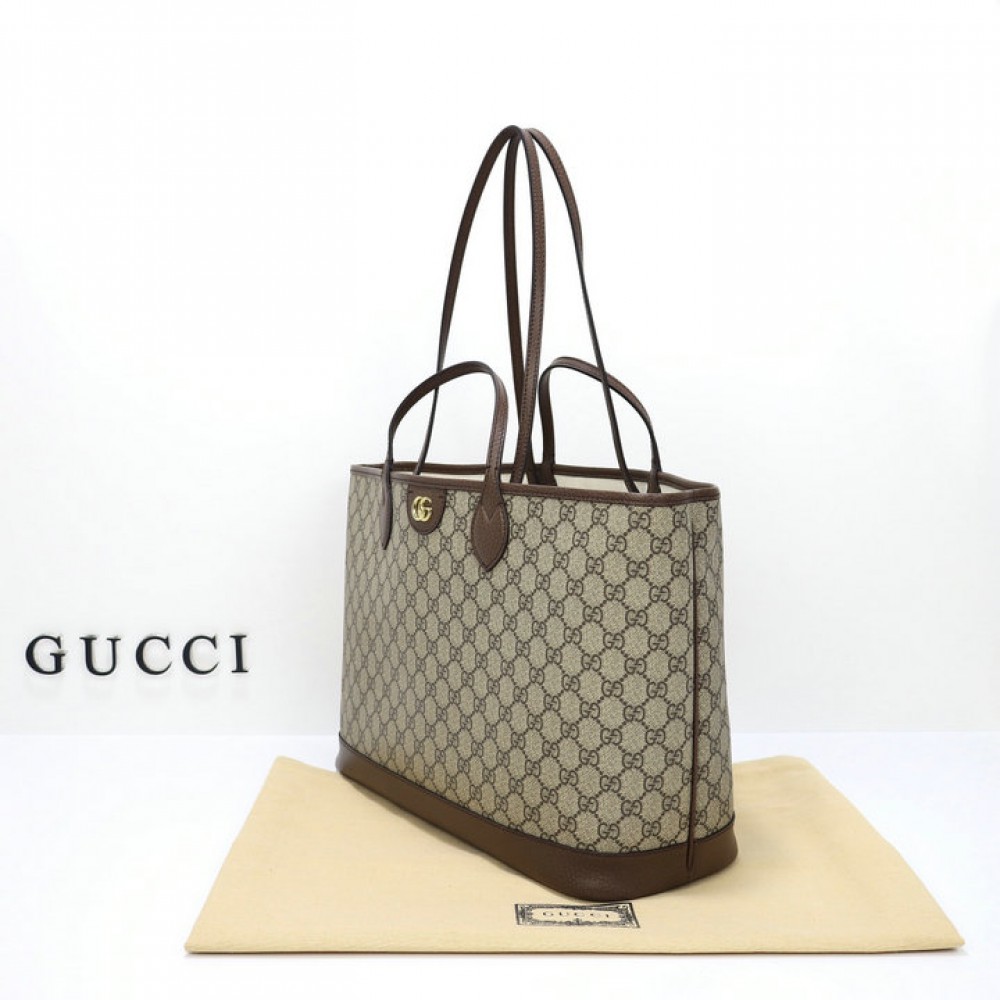 Gucci Ophidia medium tote bag in beige and ebony Supreme 38.5×28.5×15 cm Bags