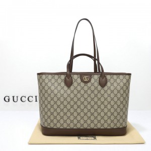 Gucci Ophidia medium tote bag in beige and ebony Supreme 38.5×28.5×15 cm Bags