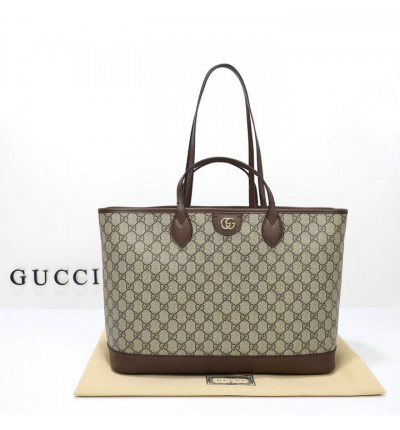 Gucci Ophidia medium tote bag in beige and ebony Supreme 38.5×28.5×15 cm
