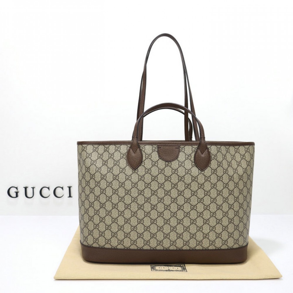 Gucci Ophidia medium tote bag in beige and ebony Supreme 38.5×28.5×15 cm Bags