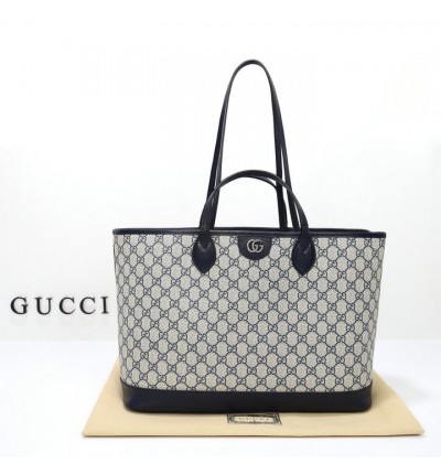 Ophidia medium tote bag in beige and blue Supreme 38.5×28.5×15 cm