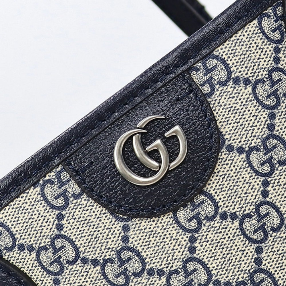 Ophidia medium tote bag in beige and blue Supreme 38.5×28.5×15 cm 