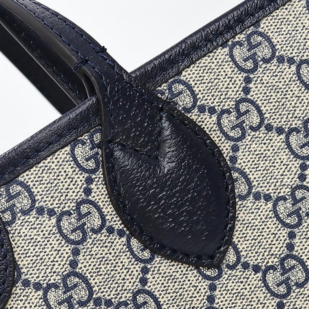 Ophidia medium tote bag in beige and blue Supreme 38.5×28.5×15 cm 