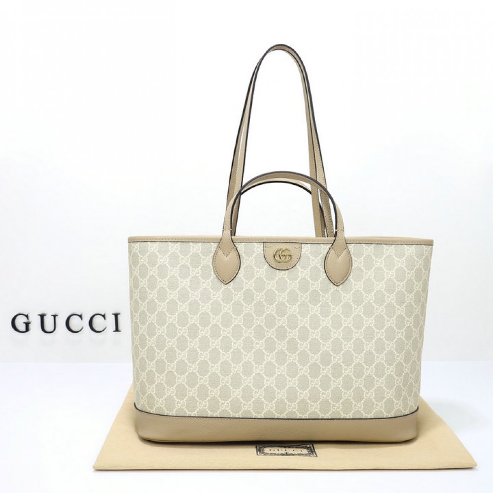Gucci Ophidia medium tote bag in beige and white Supreme 38.5×28.5×15 cm Bags