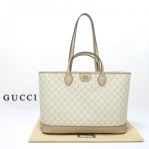 Gucci Ophidia medium tote bag in beige and white Supreme 38.5×28.5×15 cm Bags