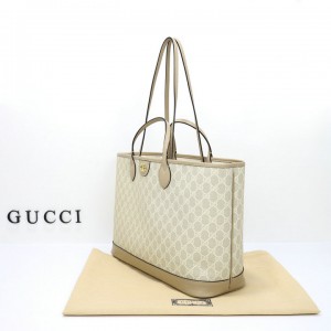 Gucci Ophidia medium tote bag in beige and white Supreme 38.5×28.5×15 cm Bags