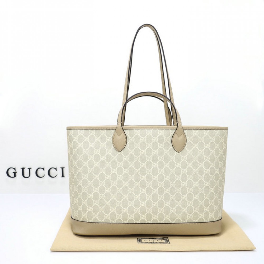 Gucci Ophidia medium tote bag in beige and white Supreme 38.5×28.5×15 cm Bags