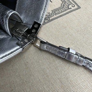 Gucci Horsebit Slim small shoulder bag in silver leather 23x18.5x3cm Bags