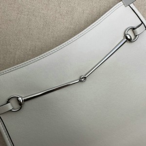 Gucci Horsebit Slim small shoulder bag in white leather 23x18.5x3cm Bags