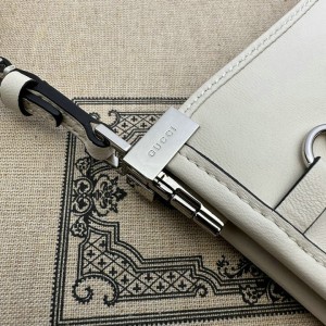 Gucci Horsebit Slim small shoulder bag in white leather 23x18.5x3cm Bags