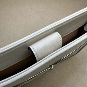 Gucci Horsebit Slim small shoulder bag in white leather 23x18.5x3cm Bags