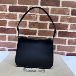 Gucci Horsebit Slim small shoulder bag in black leather 23x18.5x3cm Bags