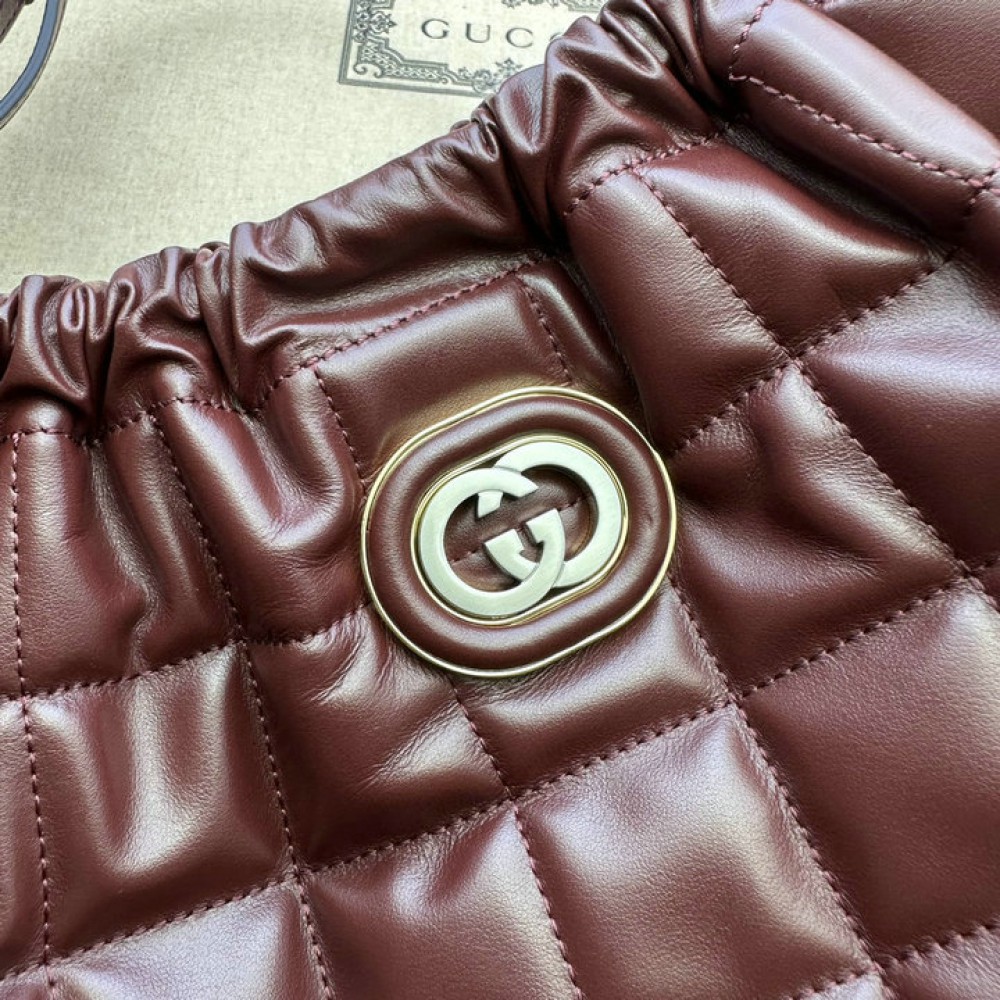 Gucci Deco medium tote bag in bordo leather 43*28*8cm Bags