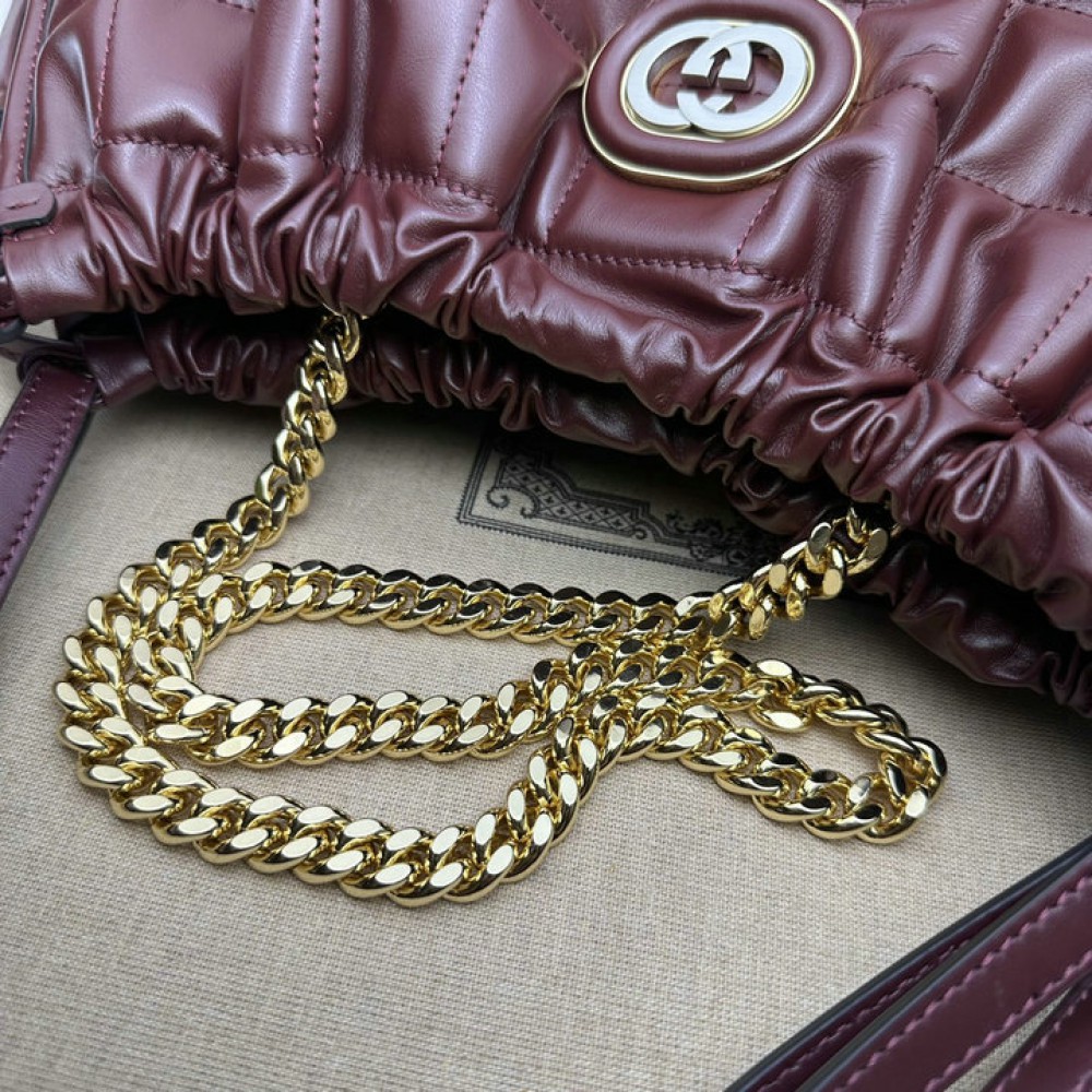 Gucci Deco medium tote bag in bordo leather 43*28*8cm Bags