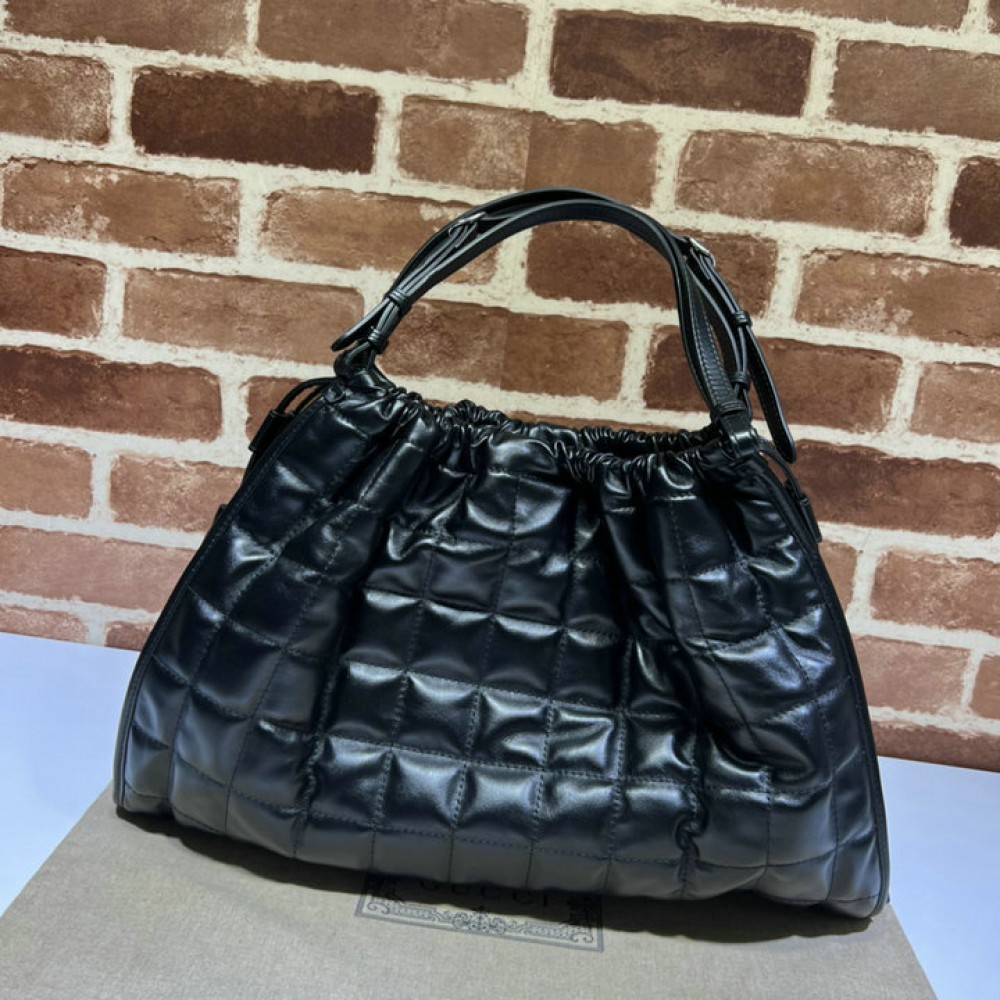 Gucci Deco medium tote bag in black leather 43*28*8cm Bags