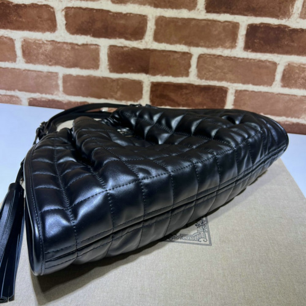 Gucci Deco medium tote bag in black leather 43*28*8cm Bags