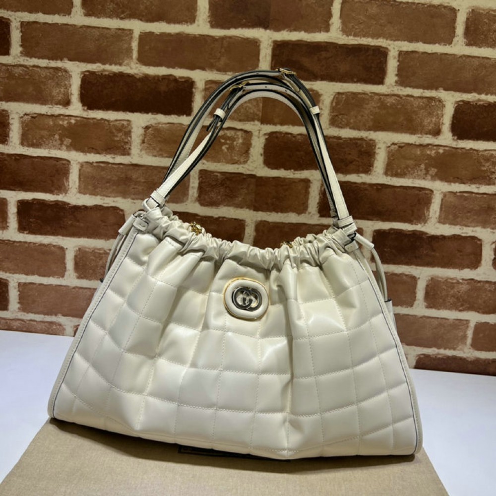 Gucci Deco medium tote bag in white leather 43*28*8cm Bags