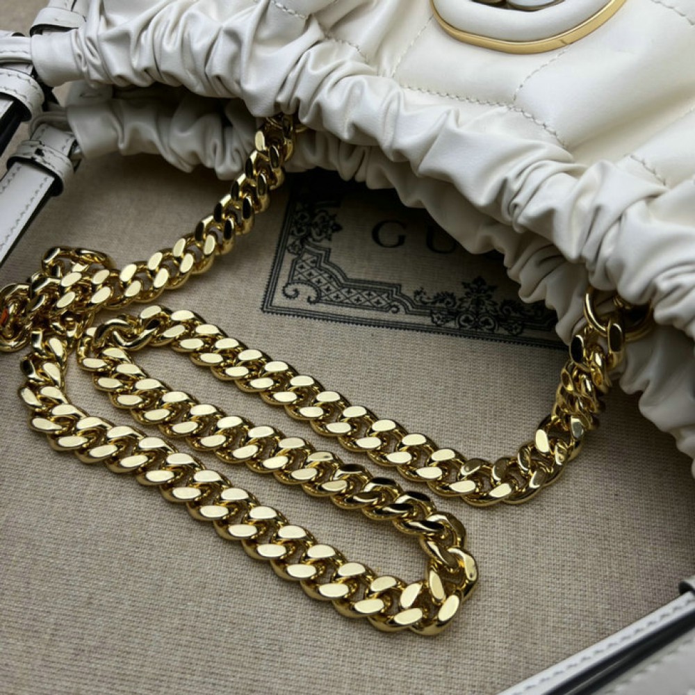 Gucci Deco medium tote bag in white leather 43*28*8cm Bags