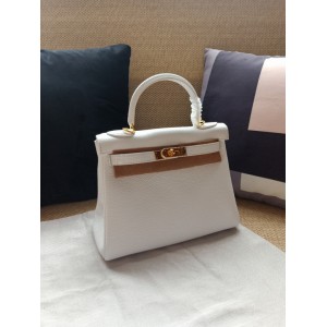 Hermes kelly bag 28cm - 32cm white togo leather Bags