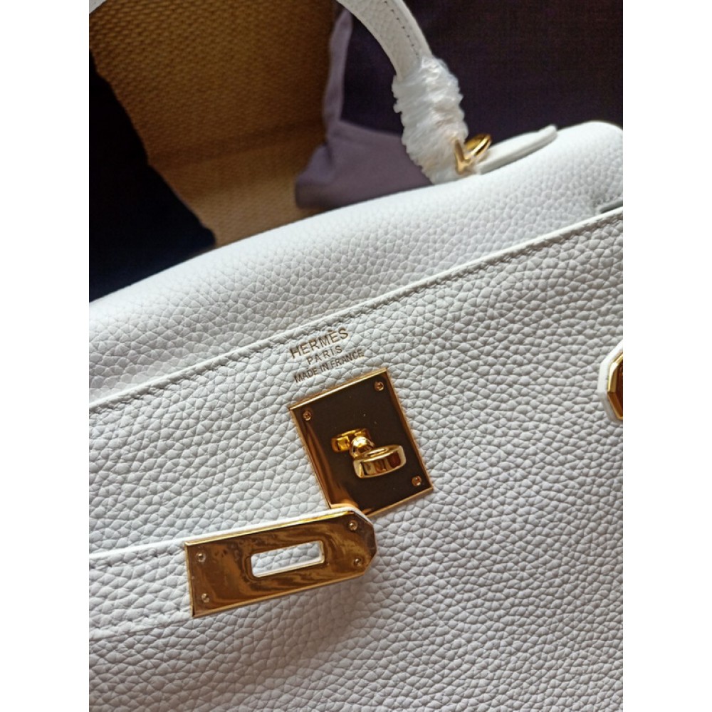 Hermes kelly bag 28cm - 32cm white togo leather Bags