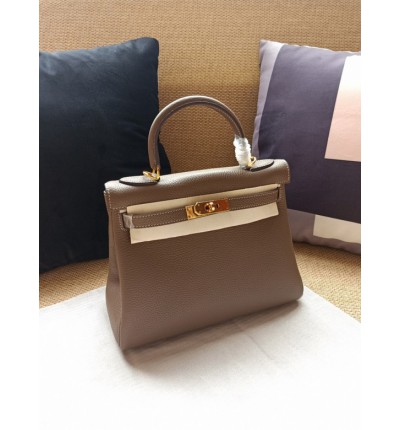 Hermes kelly bag 28cm - 32cm grey togo leather