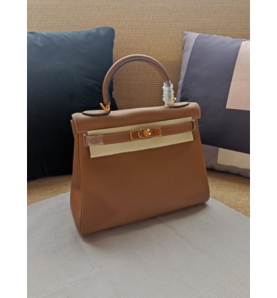 Hermes kelly bag 28cm - 32cm brown togo leather