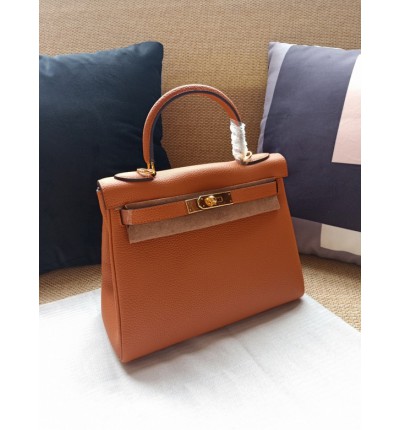 Hermes kelly bag 28cm - 32cm orange togo leather