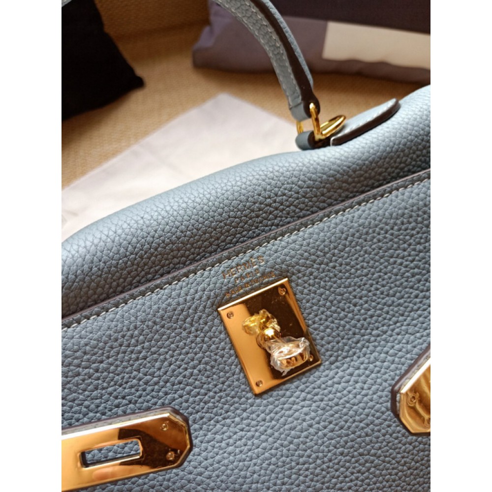 Hermes kelly bag 28cm - 32cm ligth blue togo leather Bags