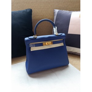 Hermes kelly bag 28cm - 32cm blue togo leather Bags