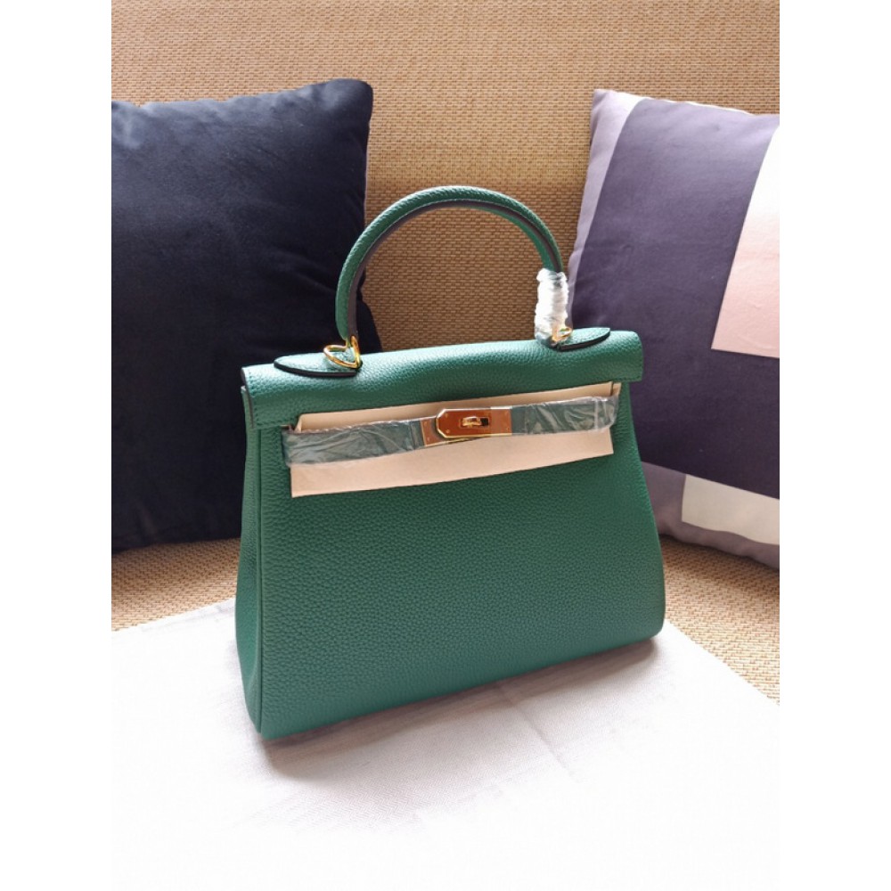 Hermes kelly bag 28cm - 32cm green togo leather Bags
