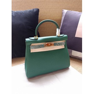Hermes kelly bag 28cm - 32cm green togo leather Bags