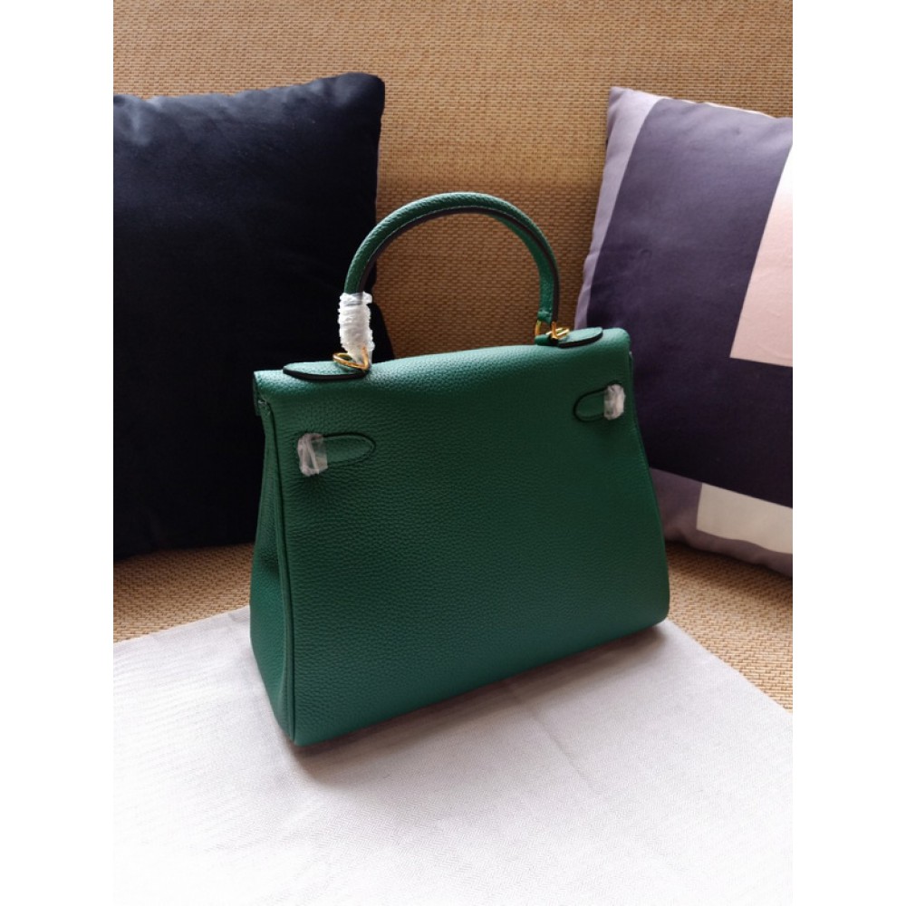 Hermes kelly bag 28cm - 32cm green togo leather Bags